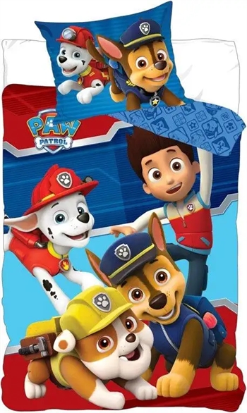 #2 - Paw Patrol sengetøj - 140x200 cm - Wuf Wuf Paw Patrol - 2 i 1 design - Sengesæt i 100% bomuld